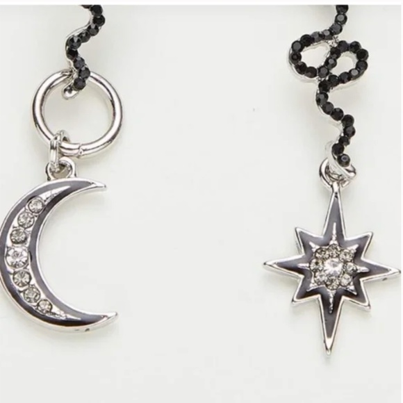 ❤️ FREE Snake Rhinestone Moon Sun Sky Zodiac Chic Hipster Artsy Drop Earrings - Picture 3 of 3